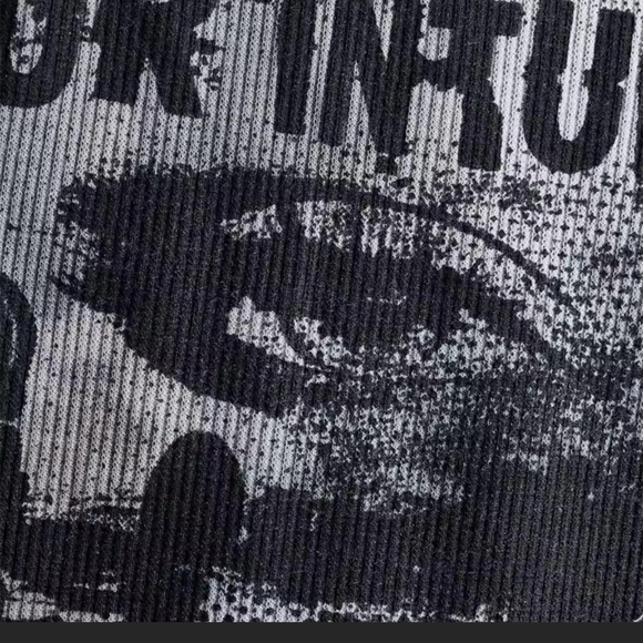 Graphic TRUST YOUR INTUITION Black and White Tank Top. Super Stretchy M/L - Picture 3 of 4